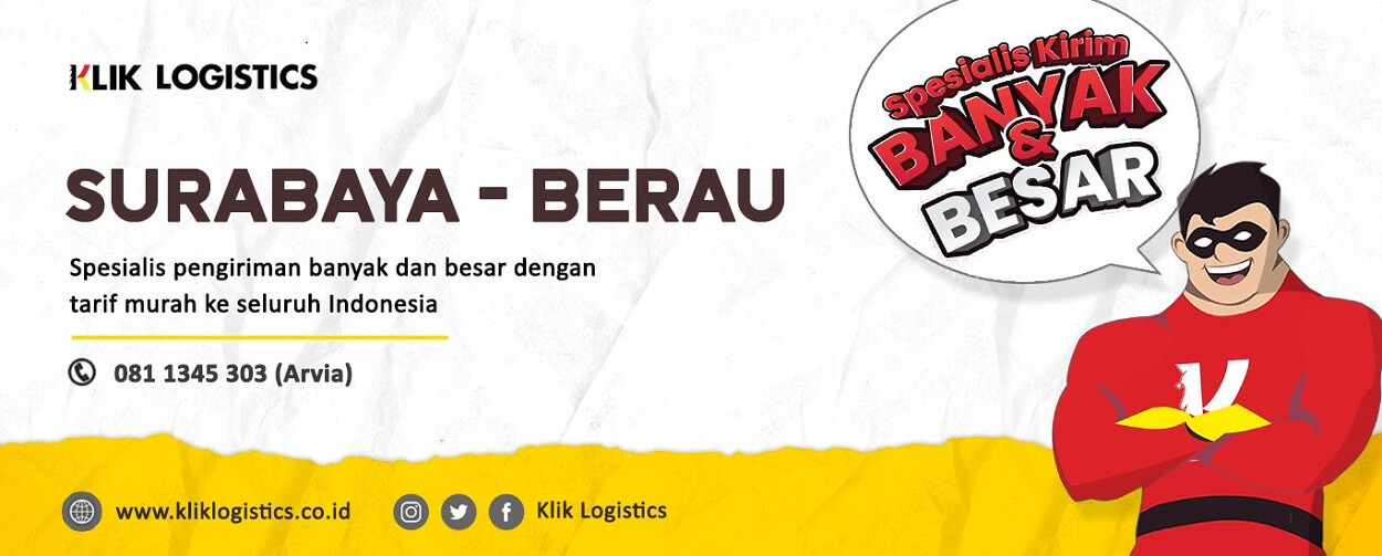 ekspedisi cargo surabaya berau murah klik logistics